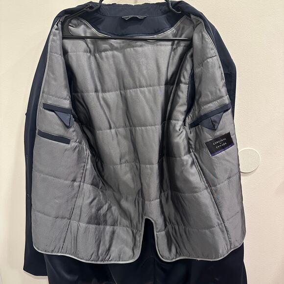 Cardinal Of Canada Mens Navy Blue Classic Lined Button Front Raincoat Sz Medium - Picture 4 of 12